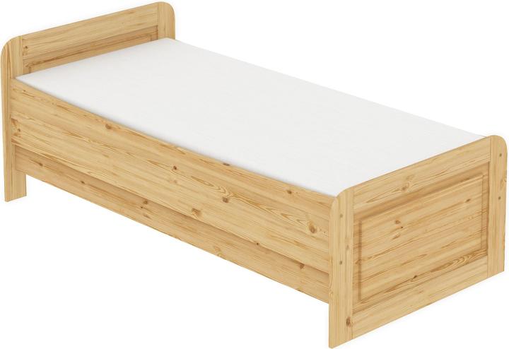 Produktbild Erst-Holz Seniorenbett extra hoch 100x200 Einzelbett + Rollrost Matratze Bett Massivholz Kiefer 60.42-10FLM (100 x 200 cm)