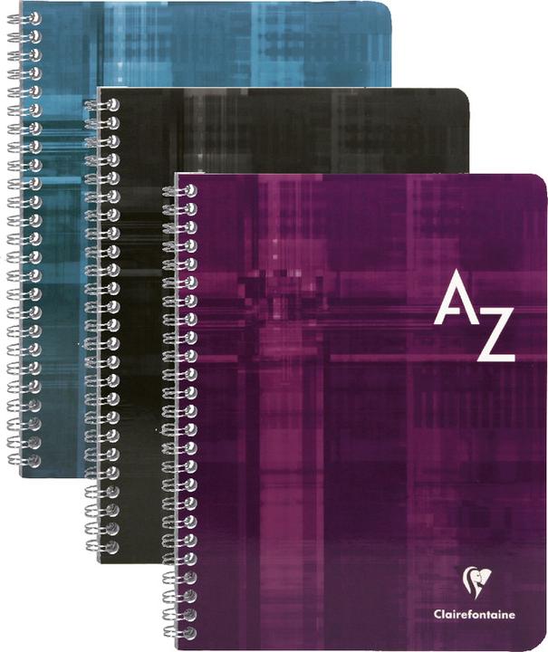 Image du produit Clairefontaine Carnet à spirales avec index A -Z (17 x 22 cm, Quadrillé)