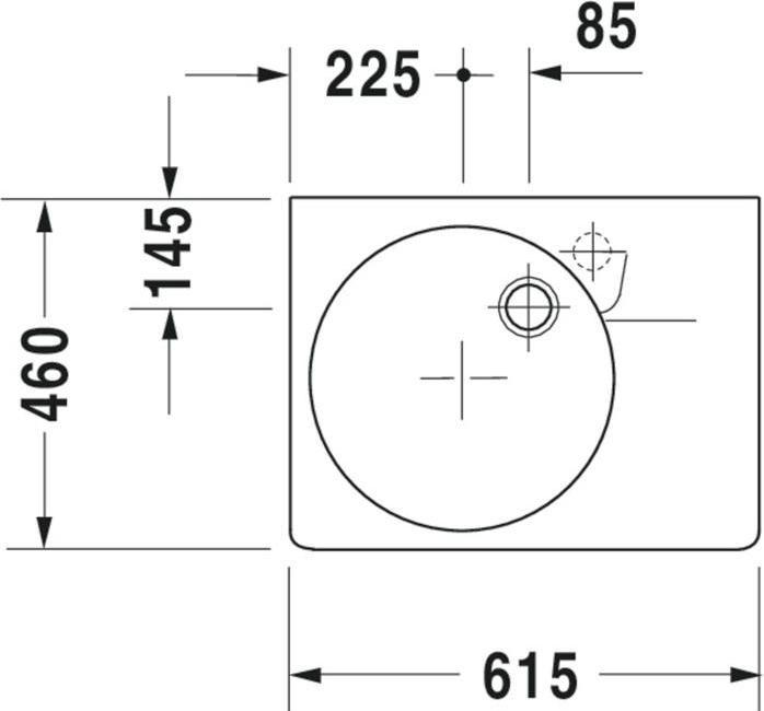 Actual product image Duravit Universal bowl SCOLA m ÜL HLB 615x460mm 1 HL Be left white (460 mm, 615 mm)