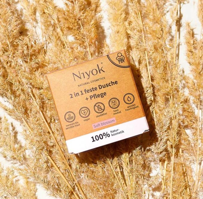 Produktbild Niyok 2 in 1 feste Dusche + Pflege Soft blossom