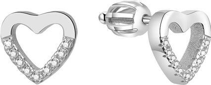 Beneto Silver heart earrings AGUP1504S (L)