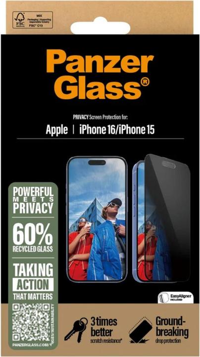 Actual product image PanzerGlass Ultra-Wide Fit (1 Piece, Apple iPhone 16)