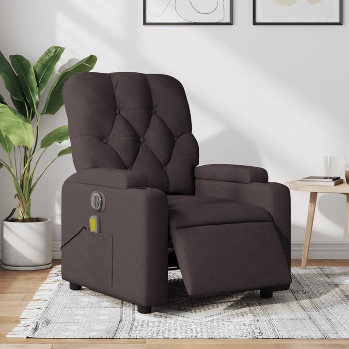VidaXL Massagesessel Fernsehsessel Relaxsessel Elektrisch Dunkelbraun Stoff