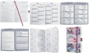Valeurs nutritives et ingrédients Jolie Agenda de poche motif (A6, Allemand, Français, Italien, Anglais)