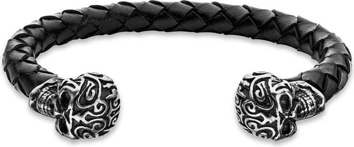 Actual product image Police Open Leather Bracelet for Men Tribal Edge PEAGG2120203