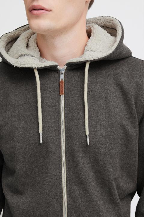 Actual product image Blend Hulker Teddy Men's Zip Up Sweater Zipper Jacket With Teddy Fleece With Hood With Teddy Fur Lin (XL)