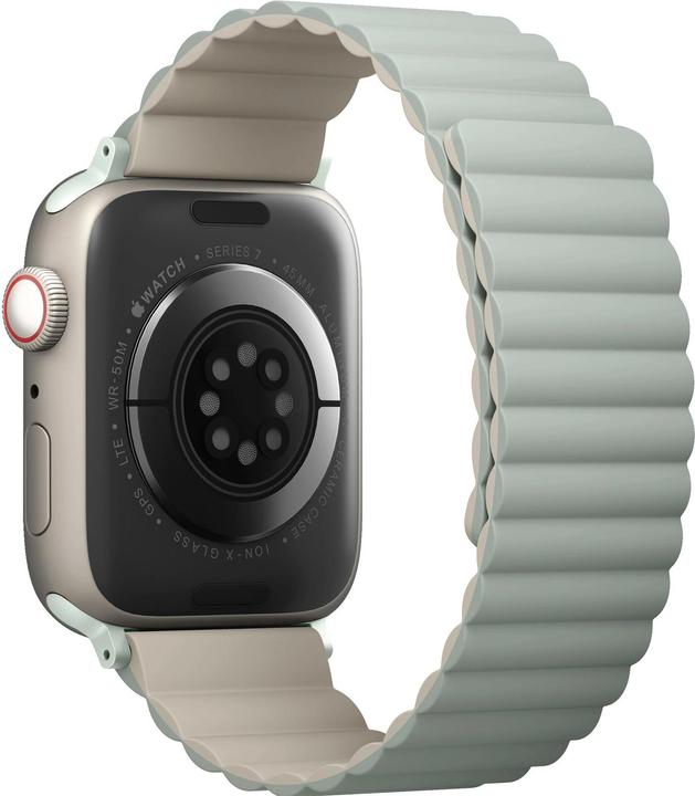 Produktbild Uniq pasek Revix Apple Watch Series 1/2/3/4/5/6/7/8/SE/SE2 38/40/41mm. Reversible Magnetic zielony-b (Silikon, Edelstahl)
