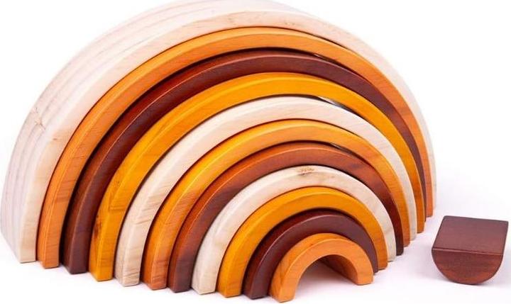 Bigjigs Grosser Holzstapel Rainbow Natural