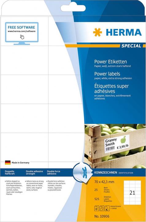 Produktbild HERMA Power Etiketten A4