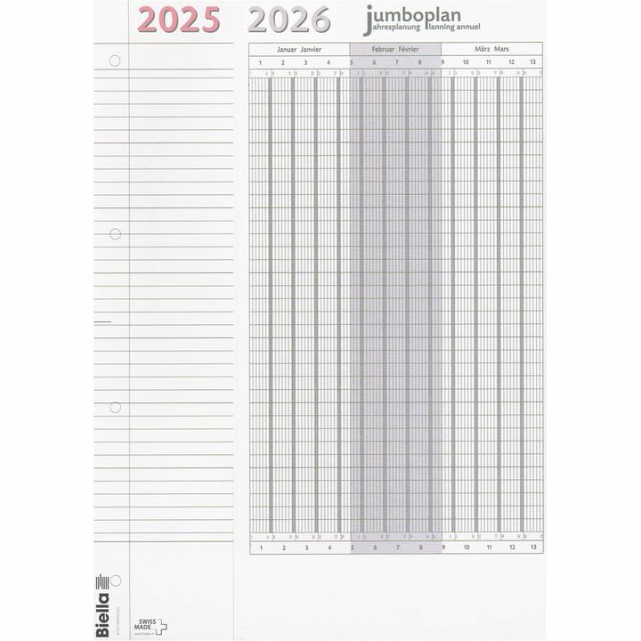 Image du produit Biella Jumboplan (64,5 x 30 cm, Non contraignant, Allemand, Français, Italien, Anglais)
