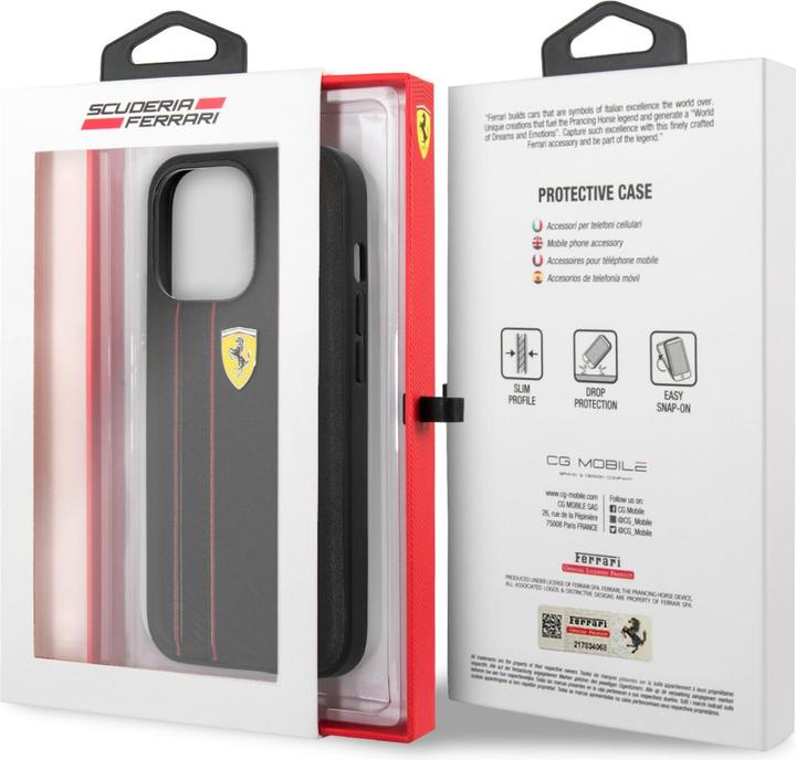 Actual product image Ferrari Case iPhone 13 - Hardcase Debossed Stripe No.169 (Apple iPhone 13 Pro)