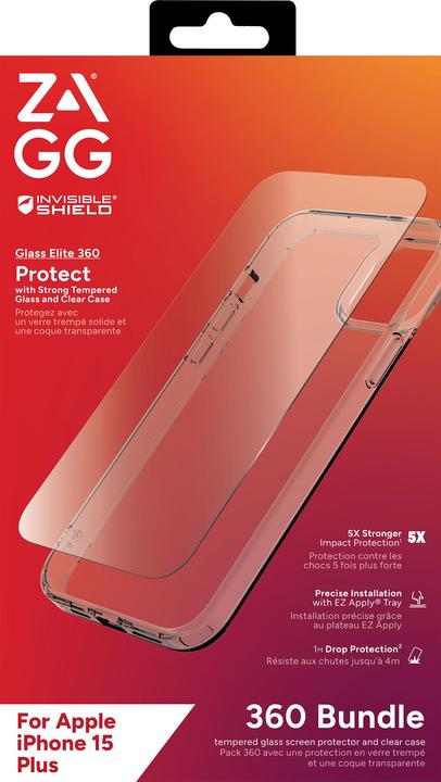 Immagine prodotto Zagg Invisibleshield Bndl Vetro (1 Pezzo/i, Apple iPhone 15 Plus)