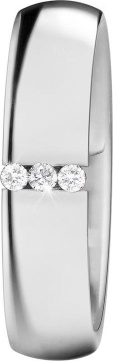 Actual product image Xen Band ring channel transverse with 3 brilliants 0,06 ct TW/SI pol. (54)