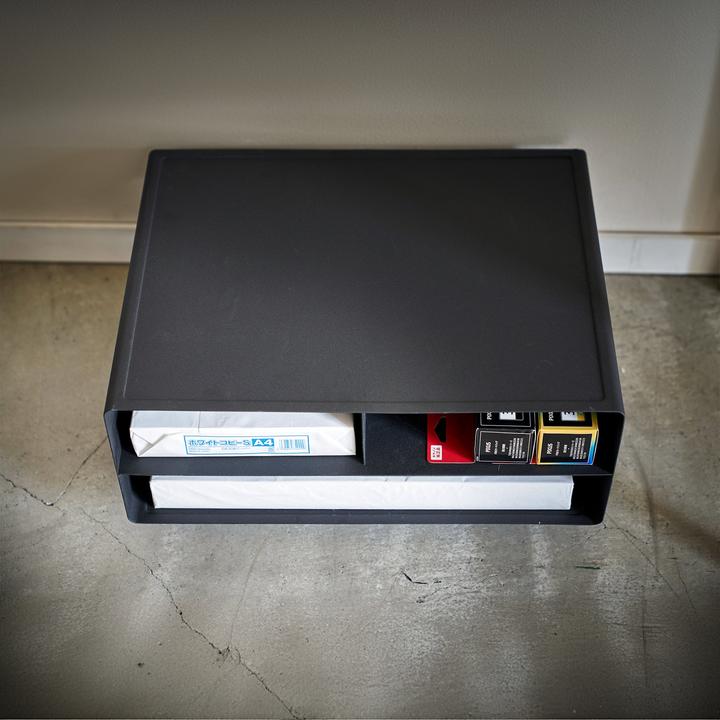 Actual product image Yamazaki Printer shelf with castors TOWER (48 x 37 x 19 cm)