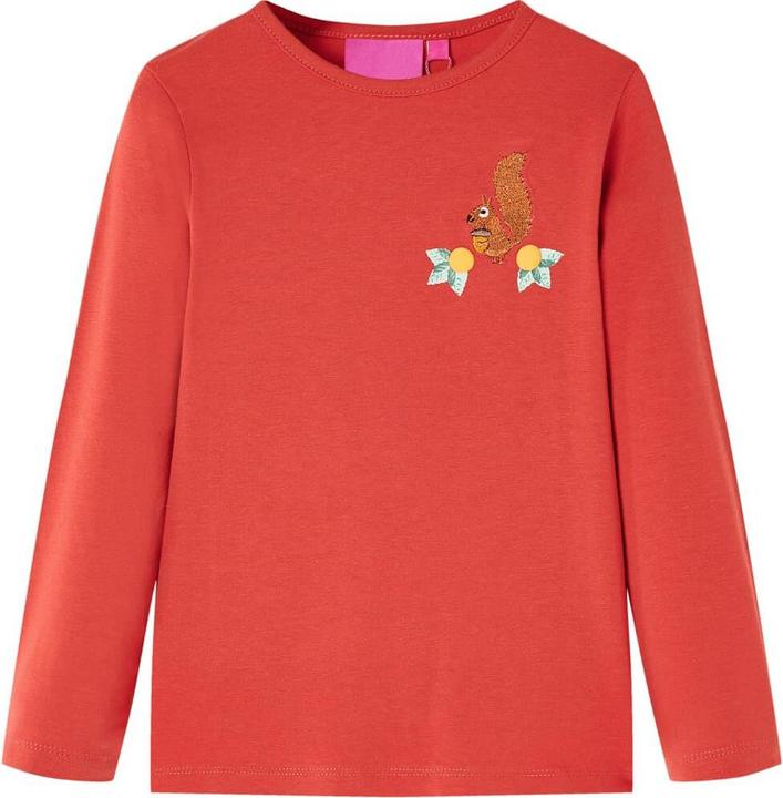 VidaXL Kinder-Langarmshirt Dunkelrot 128,Material: 95 % Baumwolle (128)