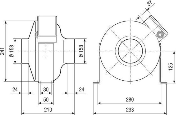Produktbild Maico MAI ERR16/1 Radial-Rohrventilator INenn 0,26A IMax 0,3A IPX4