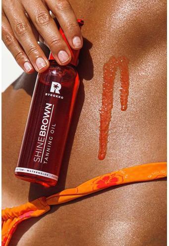 Actual product image Byrokko Shine Brown Watermelon Tanning Accelerator Oil 145ml (Self tanning foam, 145 ml)
