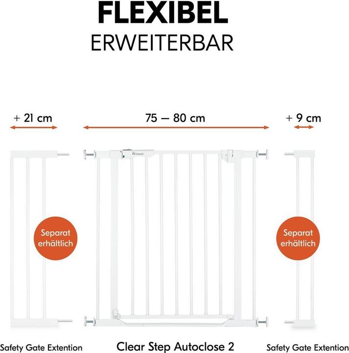 Produktbild Hauck Tür- & Treppenschutzgitter Türschutzgitter Clear Step Autoclose 2 +