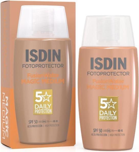 Actual product image Isdin Srl Fusion Water Magic Color 50ml (Suntan cream, SPF 50, 50 ml)