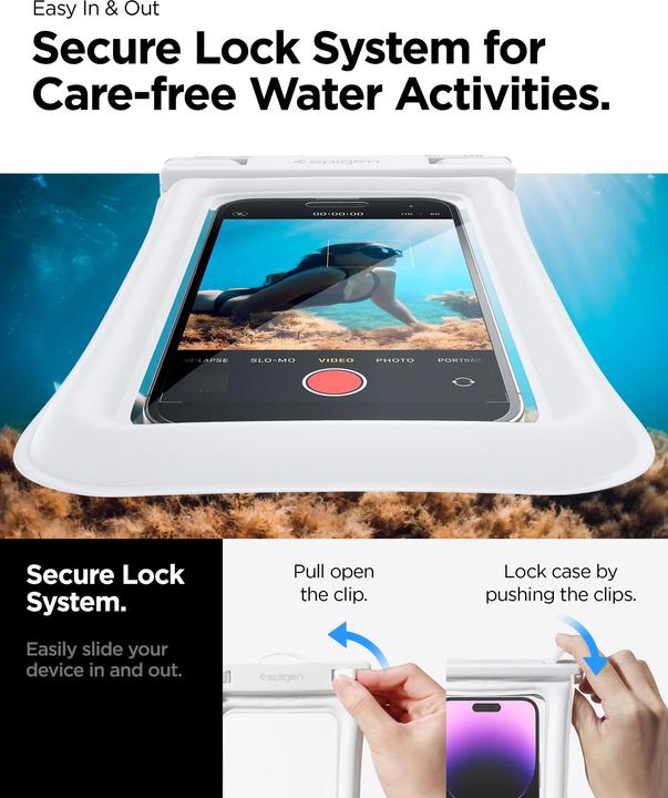 Image du produit Spigen Aqua Shield Waterproof Floating Case A610 2 Pack, blanc ACS06017 (Universel)