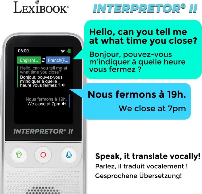 Image du produit Lexibook Interpretor 2 Traducteur vocal instantané avec intelligence artificielle 137 langues avec caméra