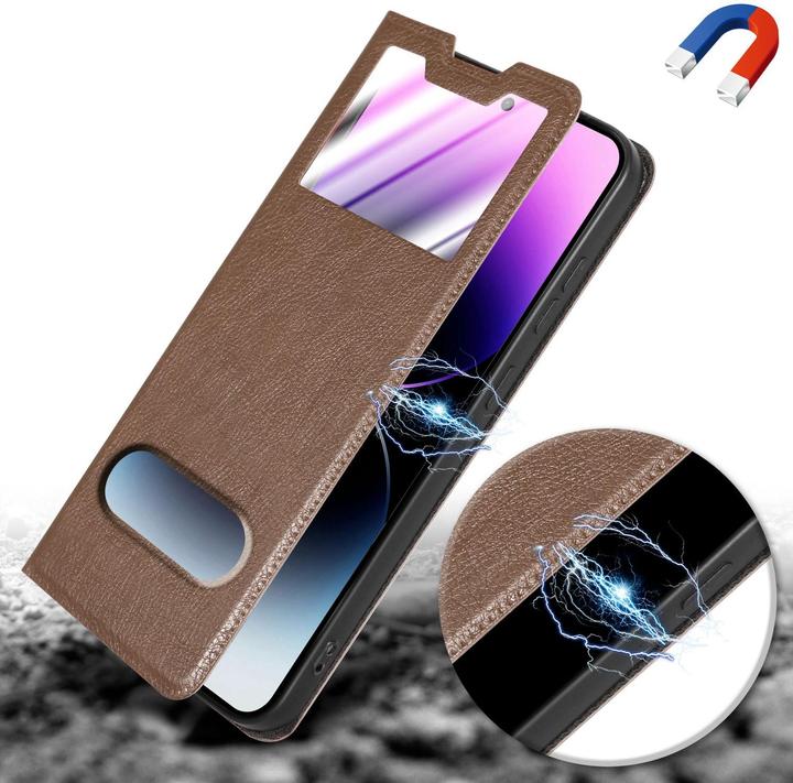 Actual product image Cadorabo Book View cover with double window (Samsung Galaxy S24+)