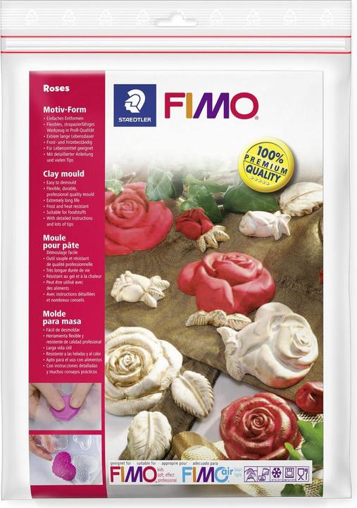 Immagine prodotto Fimo 8742 Motif Shape Polybag, "Roses", 7 motivi, dimensioni del motivo: 7 x 7 cm