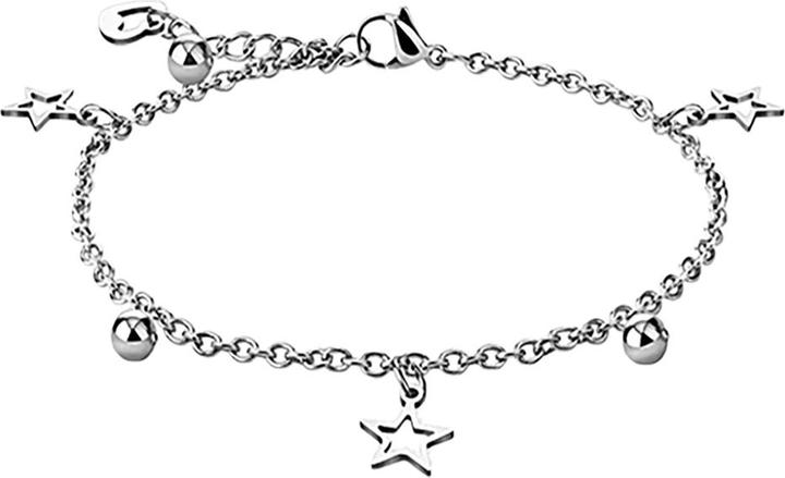 Star Piercing Kette silber mit Kugeln und Sternen (Chirurgenstahl 316L)