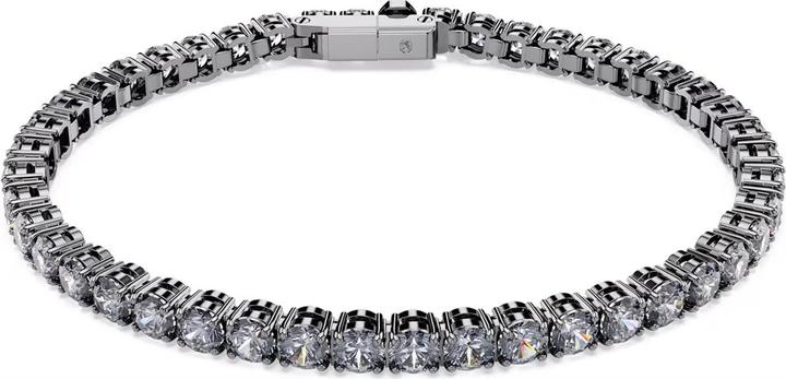 Immagine prodotto Swarovski Bracciale Tennis Matrix Taglio Rotondo Grigio (17.50 cm, Metallo Swarovski)