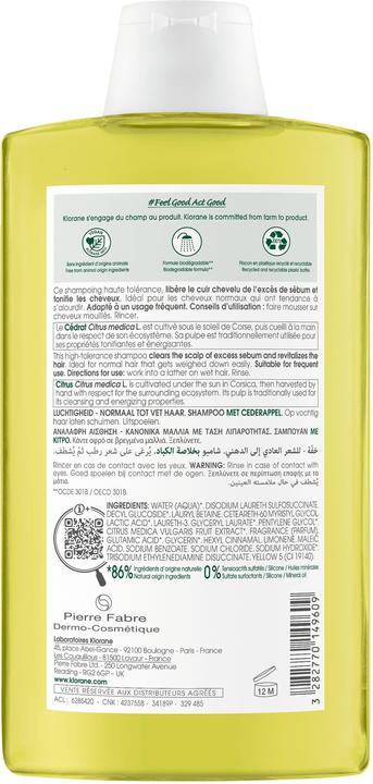 Produktbild Klorane Zedrat Shampoo revitalisierend (400 ml, Flüssiges Shampoo)