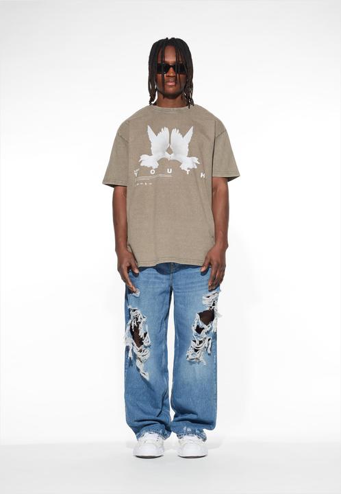 Immagine prodotto Lost Youth T-SHIRT LY LAVATA CON ACIDO COLOR TORTORA - 105673 (M)