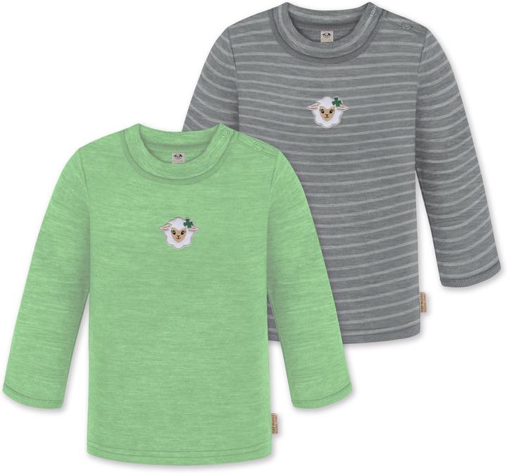 Produktbild Normani 2er Pack Baby Merino Longsleeve „Taupo" - 9473 (74, 80)
