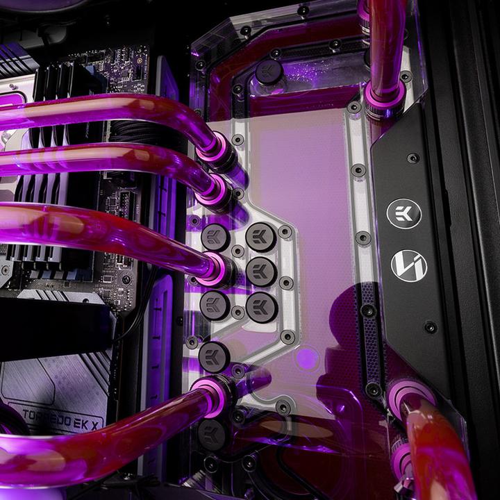 Actual product image EKWB EK-Mana G2 PC-O11D EVO DDC D-RGB Distro Plate - acrylic
