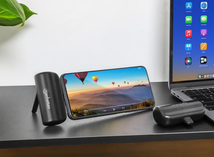 Produktbild Manhattan PD Powerbank 5000mAh Typ-C St. 20W schwarz (5000 mAh, 20 W, 20 Wh)