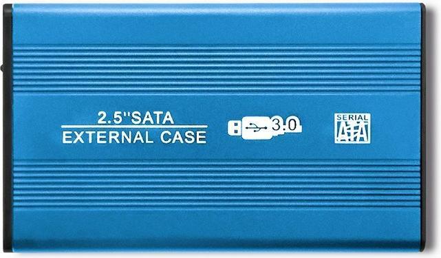 Actual product image Qoltec External Hard Drive Case HDD/SSD 2.5" SATA3 USB 3.0 Mėlyna (0.42 m, USB)