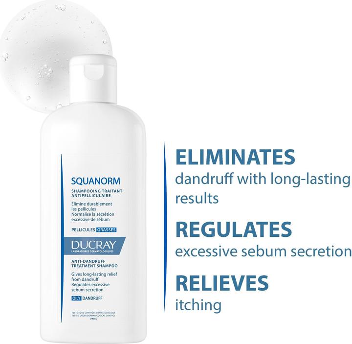 Produktbild Ducray Squanorm Shampoo 200ml (200 ml, Flüssiges Shampoo)