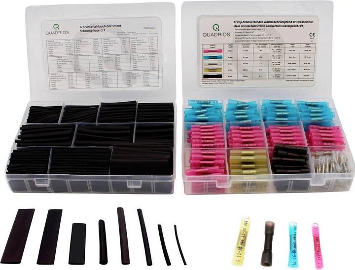 Actual product image Quadrios Butt connector set shrink crimp connector and shrink tubing 1140 parts