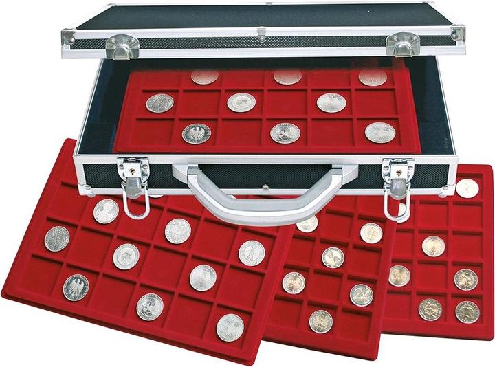 Actual product image Safe Coin case black w 6 tab. red