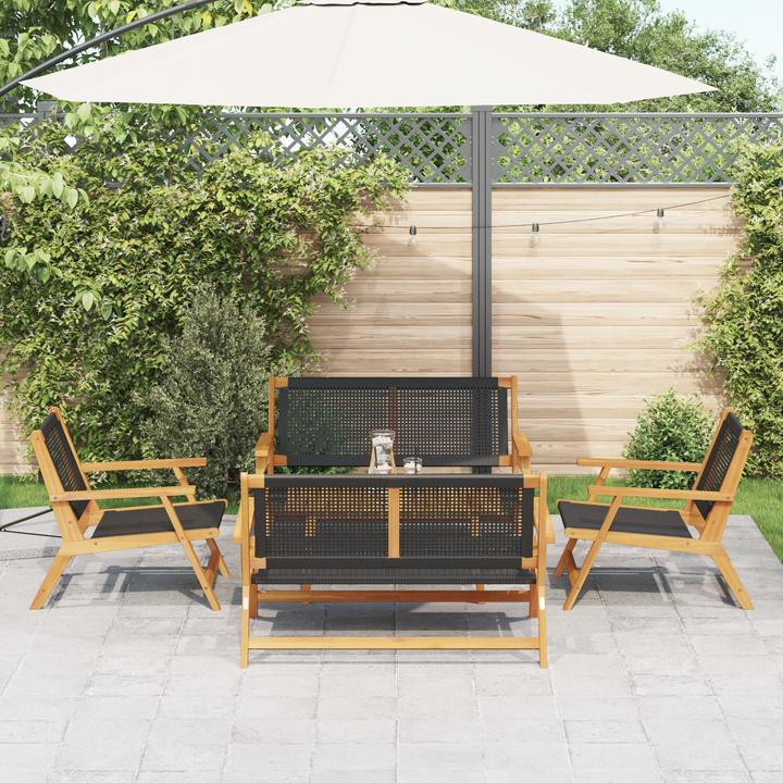 Produktbild VidaXL Gartenset mit 5 Stühlen und Tisch in Schwarz aus massivem Akazienholz