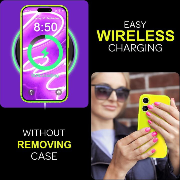 Actual product image Nalia Clear Transparent Neon Silicone Sleeve (Apple iPhone 16 Plus)