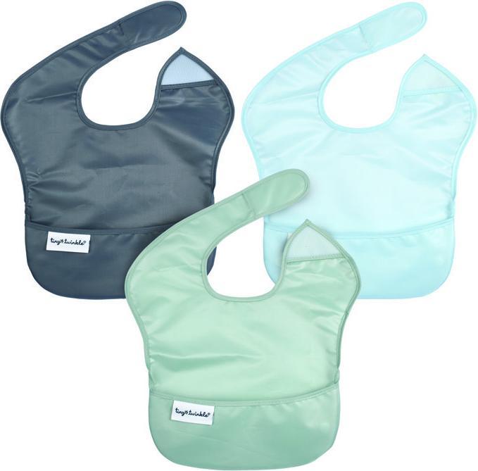 Actual product image Tiny Love 3 single-coloured waterproof bibs
