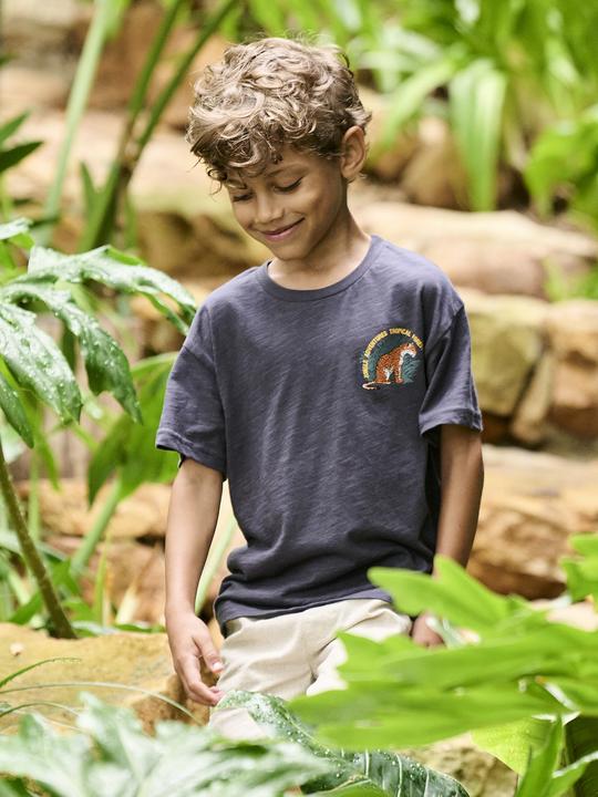 Immagine prodotto Vertbaudet Jungen T-Shirt mit Tiger vorn und hinten, Recycling-Baumwolle (110)