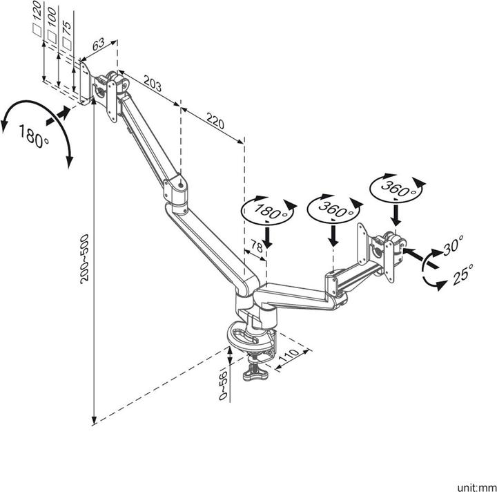 Produktbild Roline Dual LCD-Arm Pneumatic (Tisch)