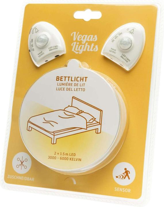 Image du produit Vegas Lights Bande LED d'éclairage de lit, lot de 2 (Blanc chaud, 150 cm, Intérieur)