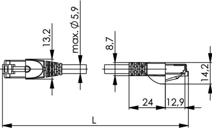 Actual product image Telegärtner MP8 FS 600 (S/FTP, CAT6a, 2 m)