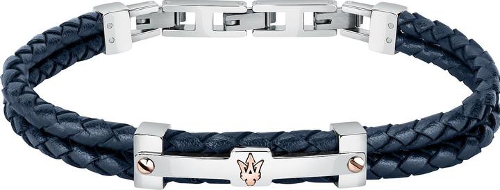 Maserati Armband (22 cm, Edelstahl, Leder, Recycelt)