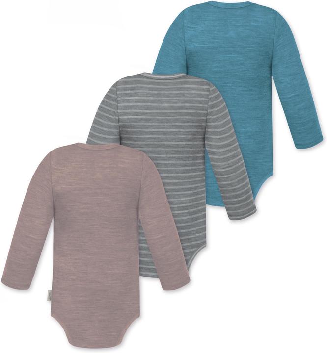 Produktbild Normani 3er Pack Baby Merino Langarmbody „Tuai" - 9403 (68)