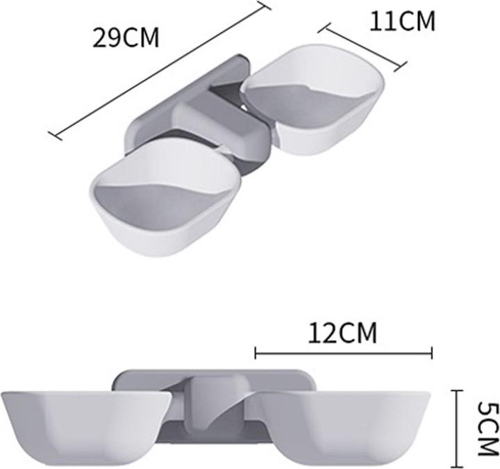Actual product image König Design Pet dual food bowl food bowl cat dog bowl slanted for small bowl