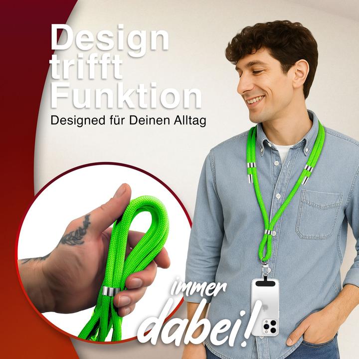 Productafbeelding Nalia HoldMe Lanyard Handykette – Universal Trageband für Smartphones - Verstellbar, Soft & Elastisch