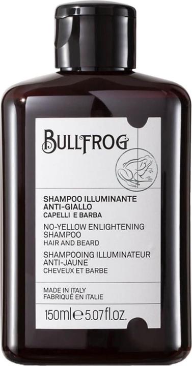 Bullfrog No-Yellow Enlightening Shampoo - Spezialshampoo gegen Gelb Färbung von hellem Haar (150 ml)
